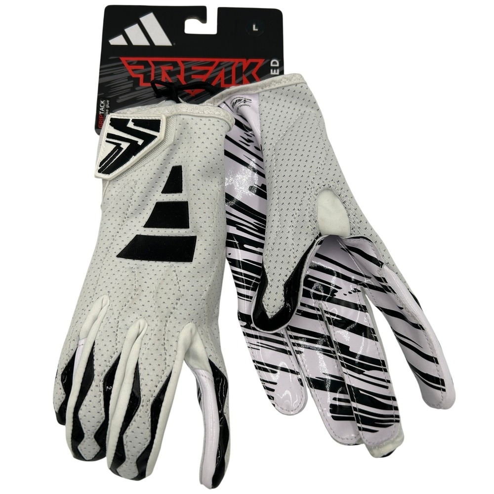 Adidas Freak Football Gloves Mens Large White Black New Griptack Padding